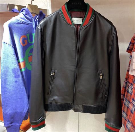 leather gucci jacket|gucci original leather jacket.